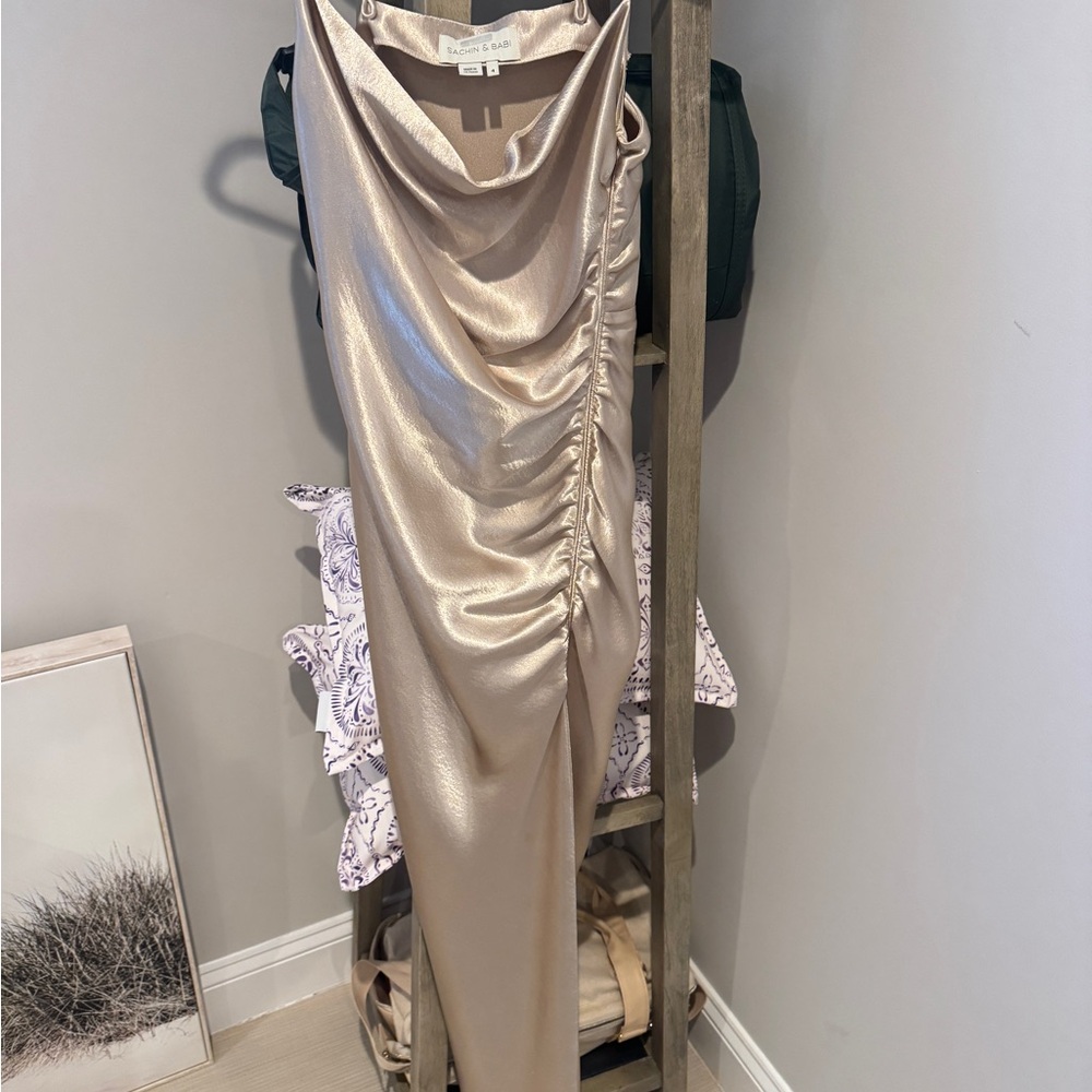 Sachin + Babi Shimmering Champagne Dress